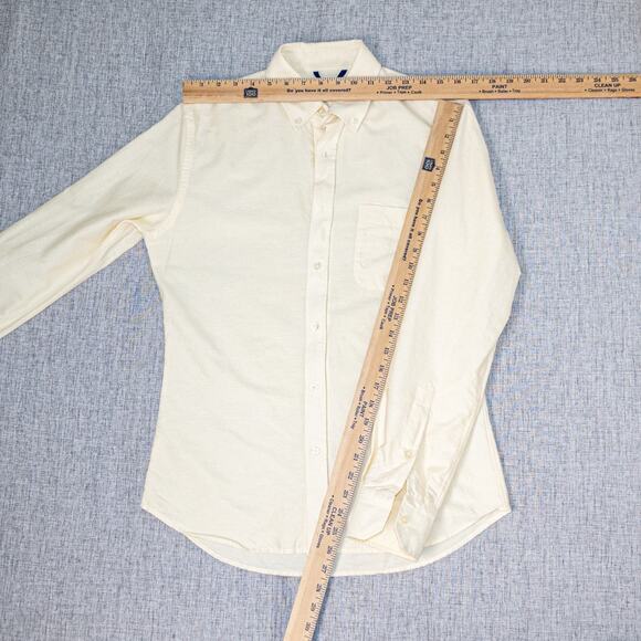 Teddy Stratford NYC Men's Button zip Button Down Shirt In Yellow size 1 - Picture 8 of 9